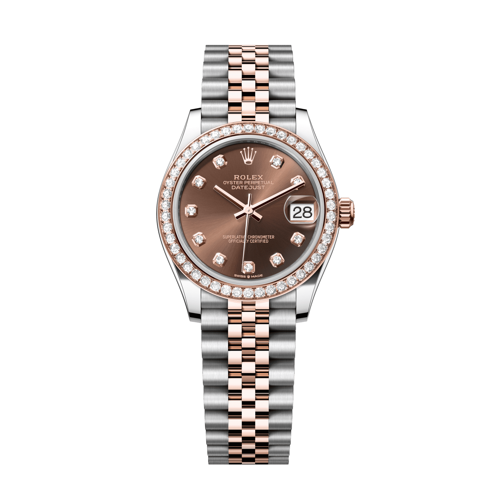 Rolex Datejust 31mm Chocolate Diamond Dial Oystersteel & Everose Gold 278381rbr-0028 - WATCHXNYC