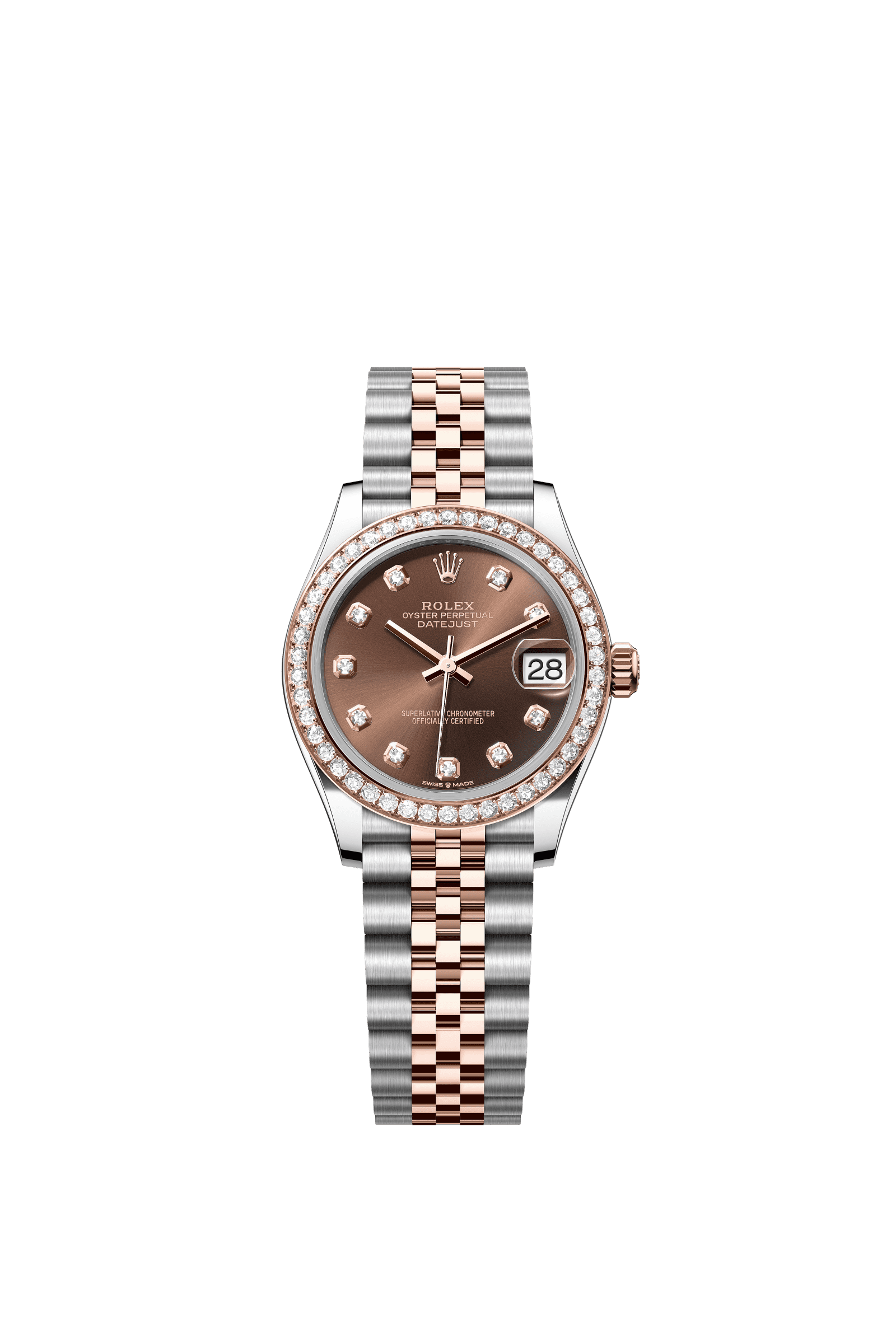 Rolex Datejust 31mm Chocolate Diamond Dial Oystersteel & Everose Gold 278381RBR - WATCHXNYC