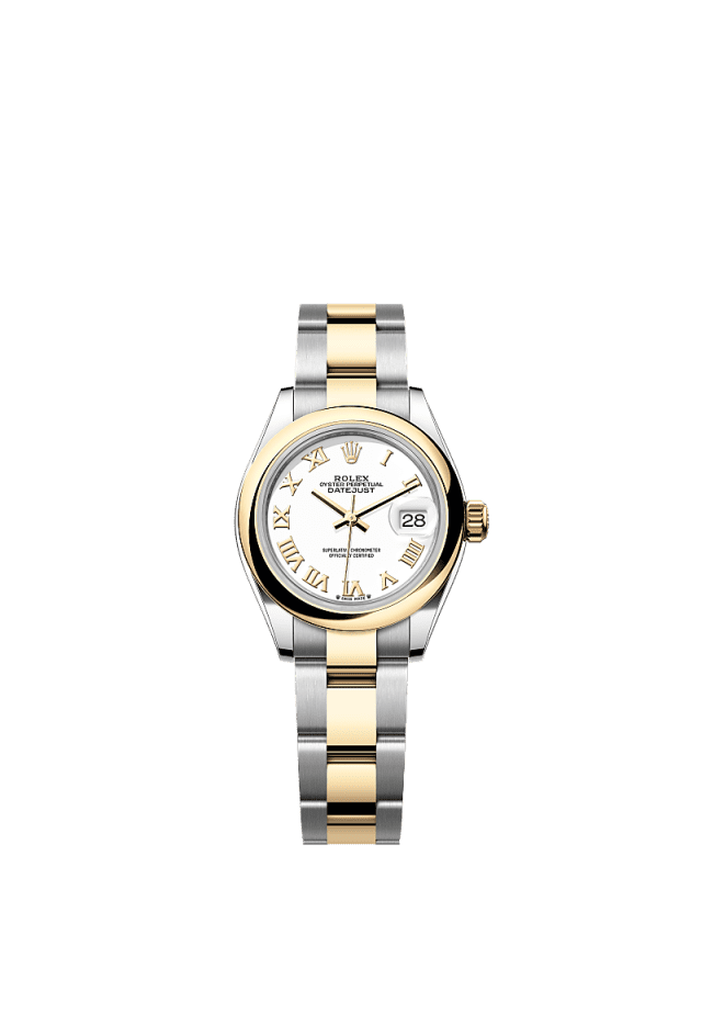 Rolex Lady-Datejust 28mm White Dial Oystersteel & Yellow Gold  279163 - WATCHXNYC