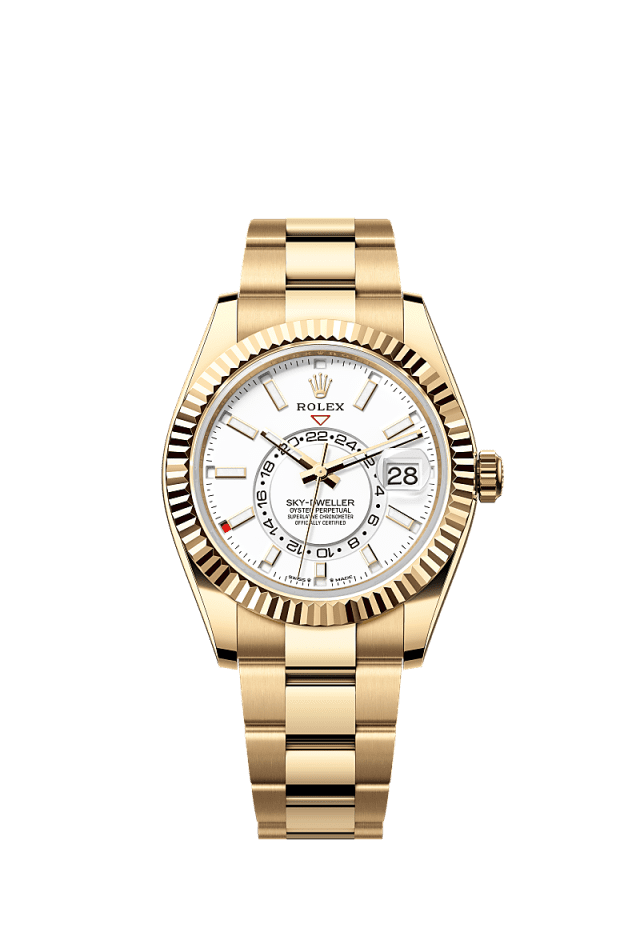Rolex Sky-Dweller 42mm Intense White Dial Yellow Gold 336938 - WATCHXNYC