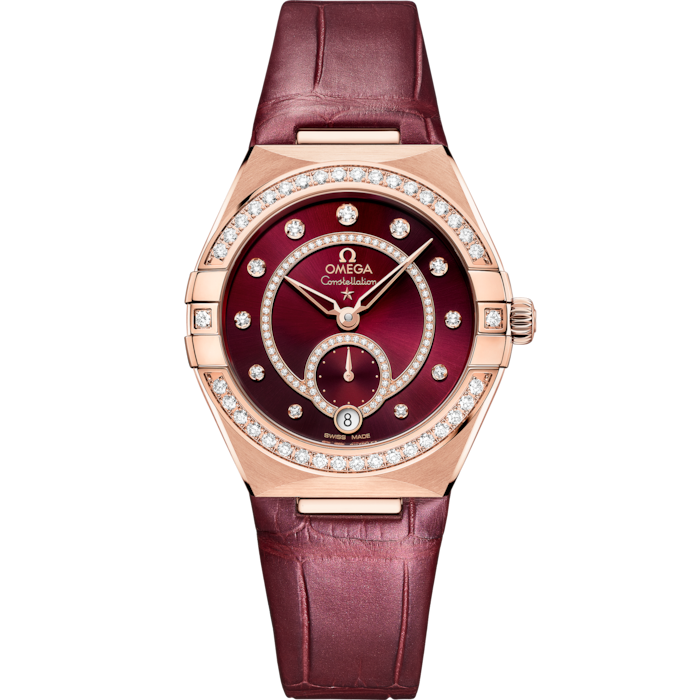 Omega Constellation 34mm Red Diamond Dial Sedna Gold 131.58.34.20.61.001 - WATCHXNYC