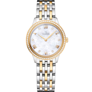 OMEGA De Ville Prestige 27.5mm White dial Steel ‑ yellow gold bracelet 434.25.28.60.55.001