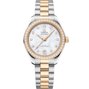 Omega Seamaster Aqua Terra 30mm White Diamond Dial Steel Moonshine Gold 220.25.30.20.55.001