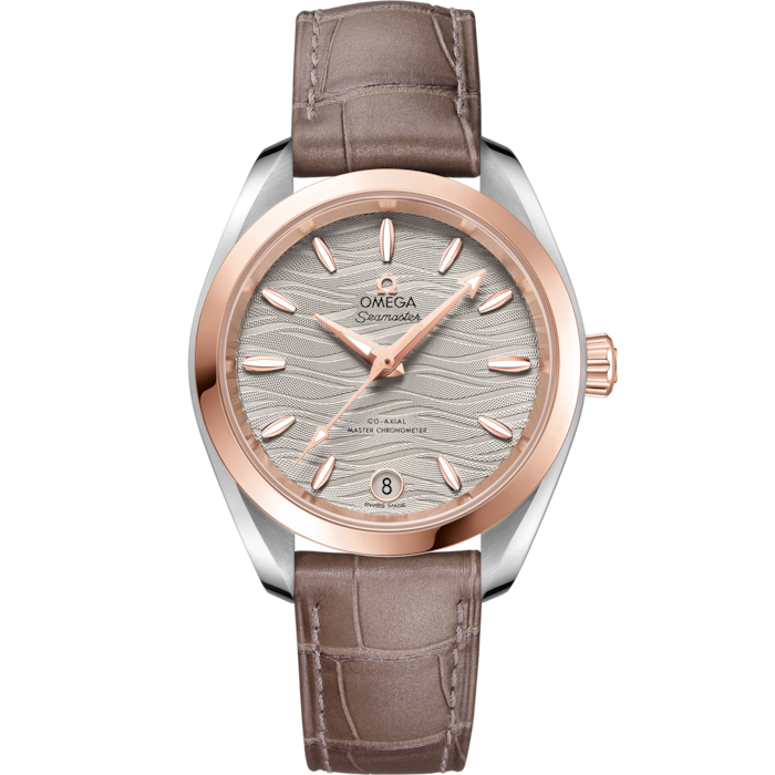 Omega Seamaster Aqua Terra 34mm Grey Dial Steel & Sedna Gold 220.23.34.20.06.001 - WATCHXNYC
