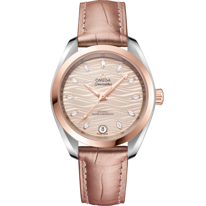Omega Seamaster Aqua Terra 34mm Grey Dial Steel & Sedna Gold 220.23.34.20.59.001 - WATCHXNYC
