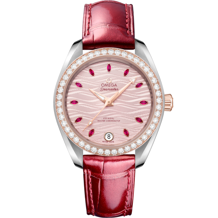 Omega Seamaster Aqua Terra 34mm Pink Dial Steel & Sedna Gold 220.28.34.20.60.001 - WATCHXNYC