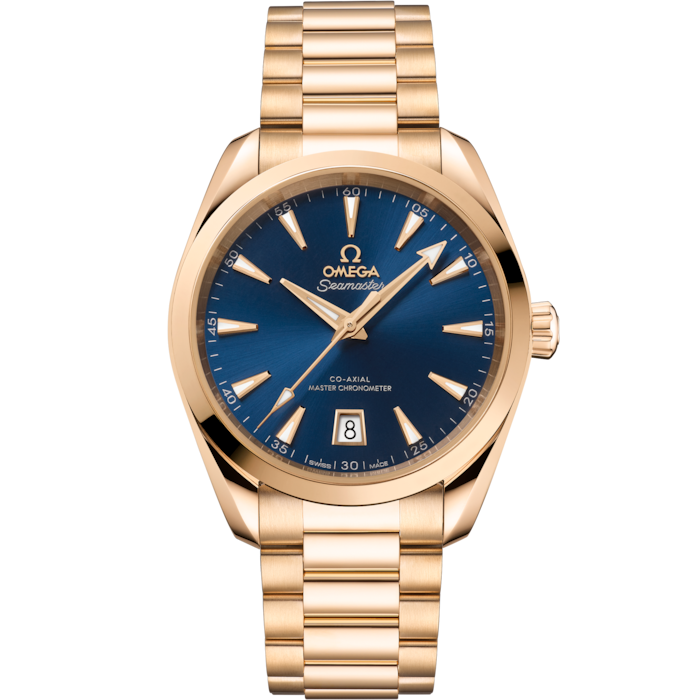 Omega Seamaster Aqua Terra 38mm Blue Dial Moonshine Gold 220.50.38.20.03.001 - WATCHXNYC