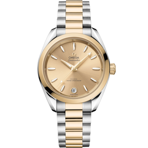 Omega Seamaster Aqua Terra Shades 34mm Yellow Dial Steel Moonshine Gold 220.20.34.20.08.001