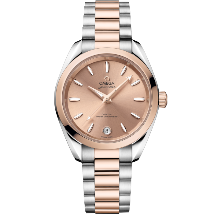 Omega Seamaster Aqua Terra Shades 34mm Pink Dial Steel & Sedna Gold 220.20.34.20.10.001 - WATCHXNYC