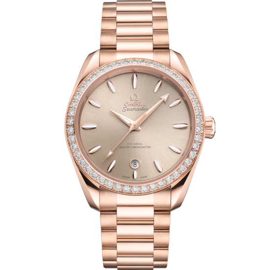 Omega Seamaster Aqua Terra Shades 38mm Sandstone Dial Sedna Gold 220.55.38.20.09.001 - WATCHXNYC