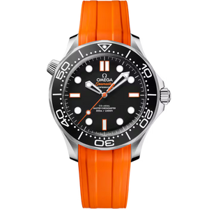 Omega Seamaster Diver 300M 42mm Black dial orange rubber strap  210.32.42.20.01.006