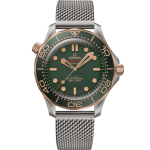 Omega Seamaster Diver 300M Green dial Titanium‑Bronze gold strap 42mm 210.90.42.20.10.001