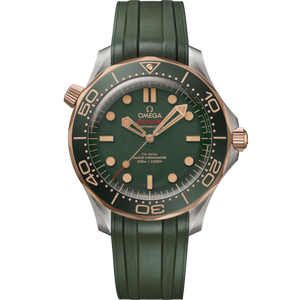 Omega Seamaster Diver 300M Green dial 42mm Titanium‑Bronze gold Rubber strap  210.92.42.20.10.001