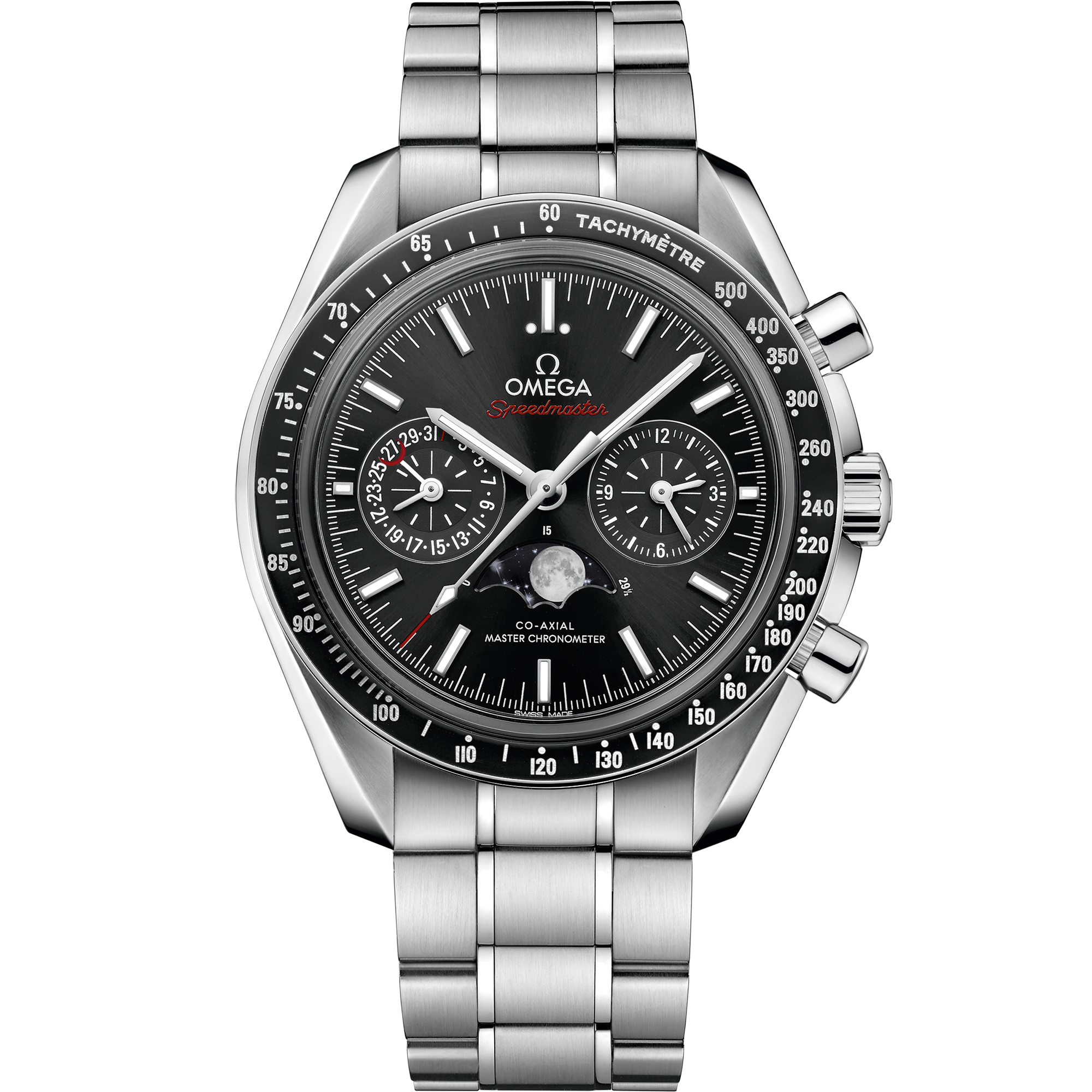 Omega Speedmaster Moonphase Black Dial 44.25 mm Stainless Steel Bracel