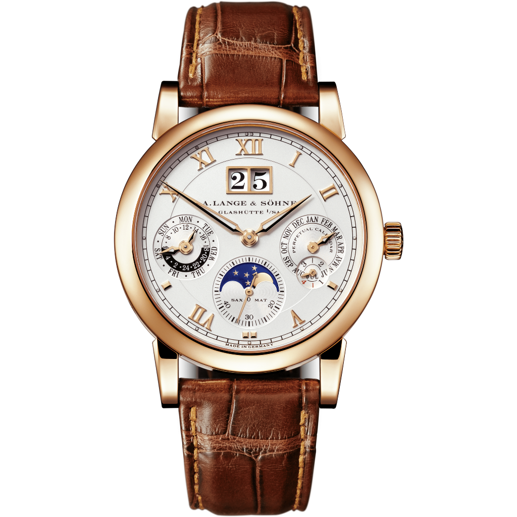 A. Lange &amp; Sohne LANGEMATIK PERPETUAL 38.5 mm White Dial 18-Carat Pink Gold   Leather Strap 310.032 E / LSLS3104AP - WATCHXNYC