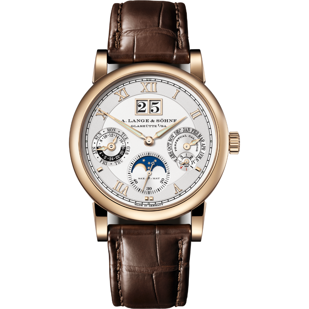 A. Lange & Sohne LANGEMATIK PERPETUAL HONEYGOLD 38.5 mm Silver Dial 18-Carat Honeygold®   Leather Strap 310.050 E / LSLS3106AA - WATCHXNYC