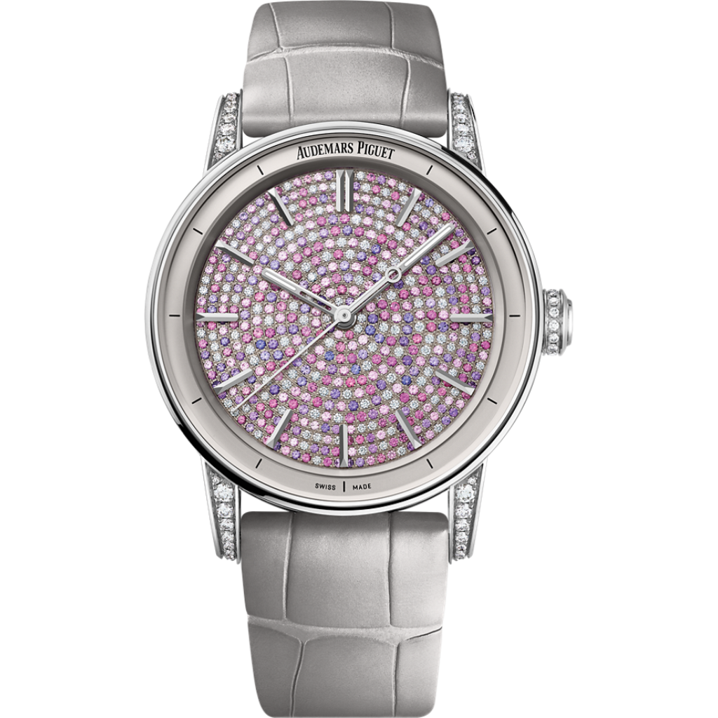 Audemars Piguet Code 11.59 by Audemars Piguet Selfwinding 38 mm Diamond Paved Dial 18-Carat White Gold   Strap 77410BC.ZZ.D132CR.01 - WATCHXNYC