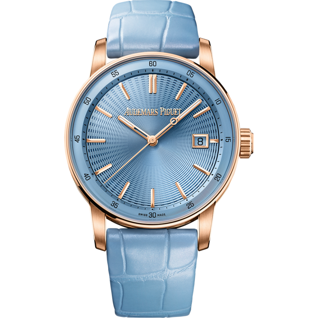 Audemars Piguet Code 11.59 by Audemars Piguet Selfwinding 38 mm Light Blue Dial 18-Carat Pink Gold   Strap 77410OR.OO.A344CR.01 - WATCHXNYC
