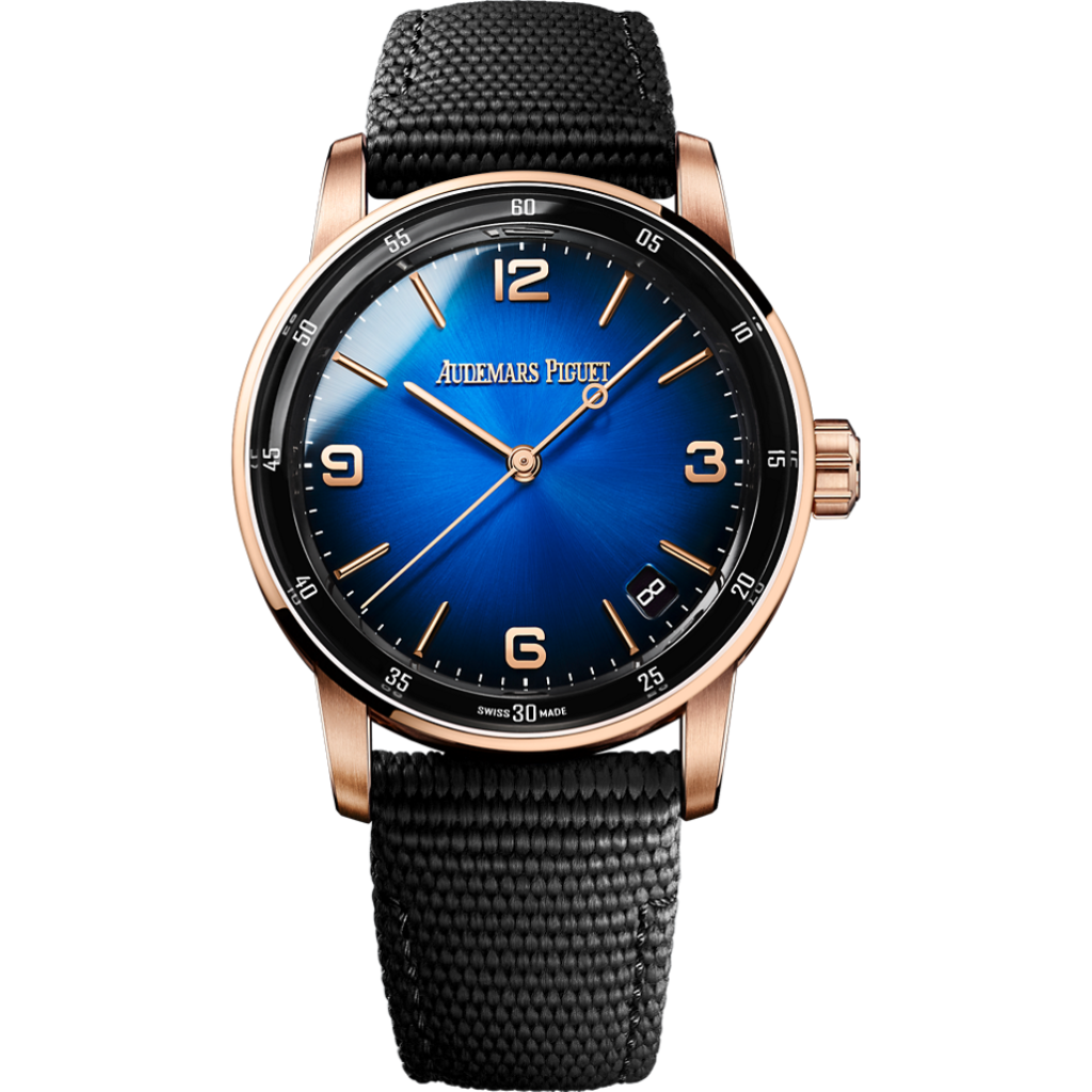 Audemars Piguet Code 11.59 by Audemars Piguet Selfwinding 41 mm Blue  Dial 18-Carat Pink Gold Rubber-Coated Strap  15210OR.OO.A002KB.03 - WATCHXNYC