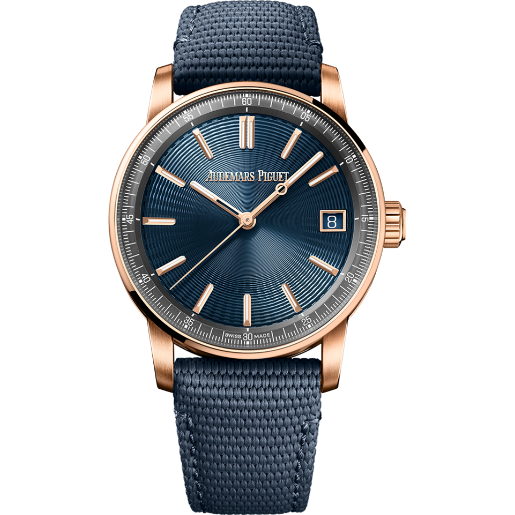 Audemars Piguet Code 11.59 by Audemars Piguet Selfwinding 41 mm Blue  Dial 18-Carat Pink Gold Rubber-Coated Strap  15210OR.OO.A348KB.01 - WATCHXNYC