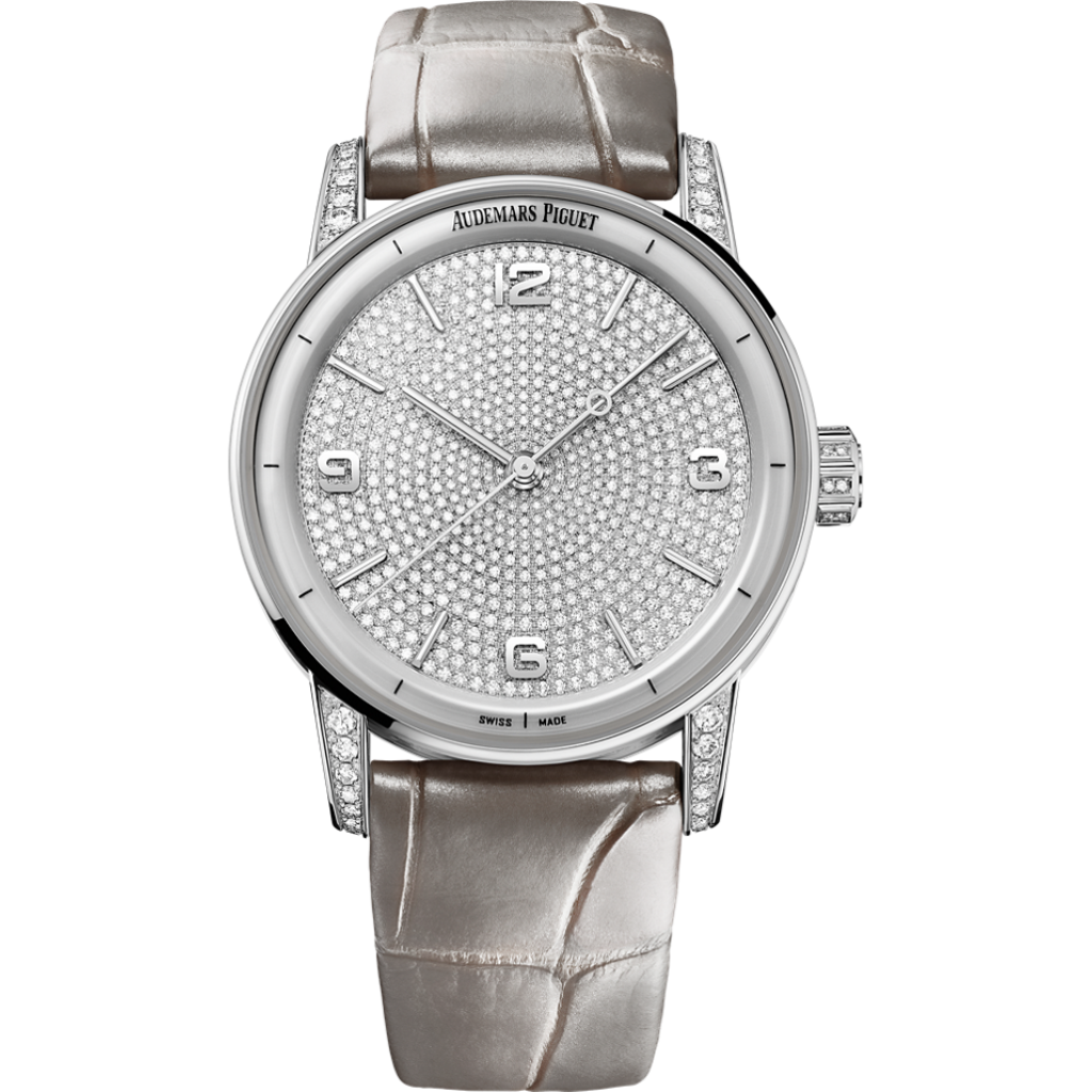 Audemars Piguet Code 11.59 by Audemars Piguet Selfwinding 41 mm Diamond Paved Dial 18-Carat White Gold   Strap 15210BC.ZZ.D128CR.01 - WATCHXNYC
