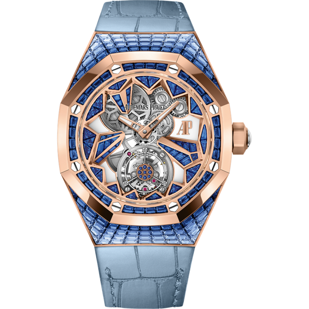 Audemars Piguet Royal Oak Concept Flying Tourbillon 38.5 mm Transparent Dial with Diamonds 18-Carat Pink Gold   Strap 26228OR.SS.D314CR.01 - WATCHXNYC