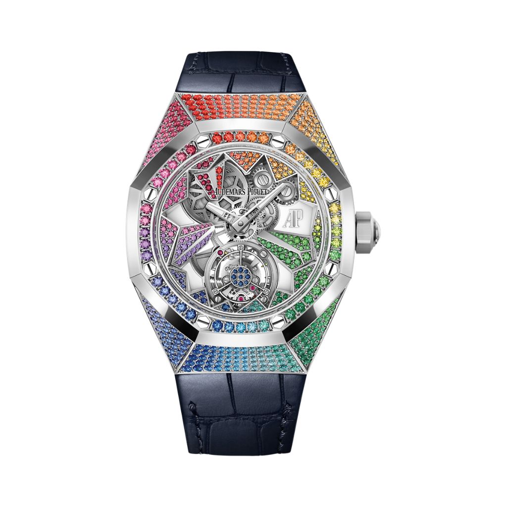 Audemars Piguet Royal Oak Concept Flying Tourbillon 38.5 mm Transparent Dial with Diamonds 18-Carat White Gold   Strap 26227BC.YY.D326CR.01-A - WATCHXNYC