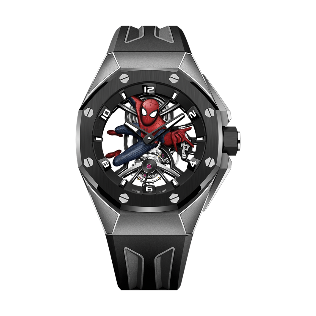 Audemars Piguet Royal Oak Concept Tourbillon "Spider-Man" 42 mm Transparent Dial Titanium Rubber Strap 26631IO.OO.D002CA.01 - WATCHXNYC