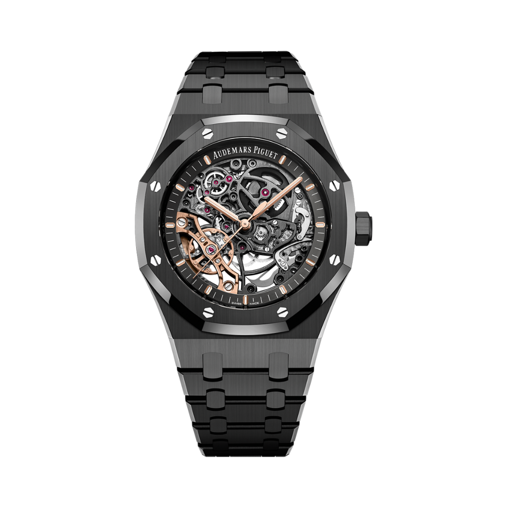 Audemars Piguet Royal Oak Double Balance Wheel Openworked 41 mm Slate Grey Dial Black Ceramic Bracelet 15416CE.OO.1225CE.01 - WATCHXNYC
