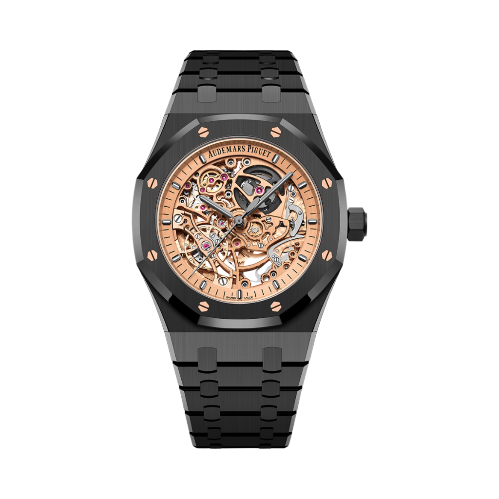 Audemars Piguet Royal Oak Double Balance Wheel Openworked 41 mm Transparent Dial Black Ceramic Bracelet 15416CE.OO.1225CE.02 - WATCHXNYC