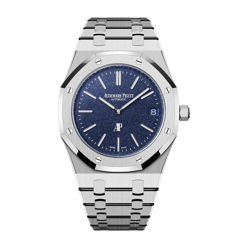 Audemars Piguet Royal Oak Jumbo Extra-Thin 39 mm Blue  Dial 18-Carat White Gold Bracelet 16202BC.OO.1240BC.02 - WATCHXNYC