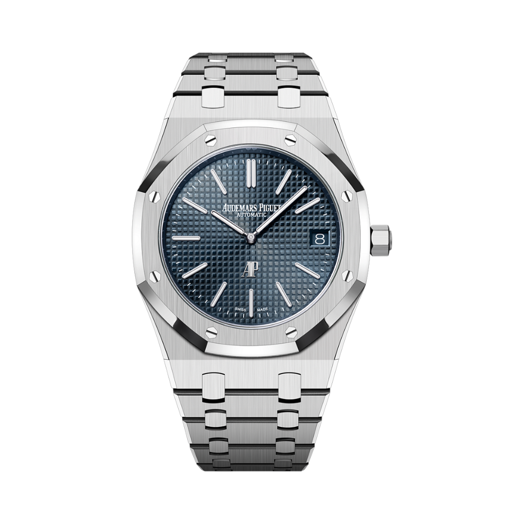 Audemars Piguet Royal Oak Jumbo Extra-Thin 39 mm Blue  Dial Stainless Steel Bracelet 16202ST.OO.1240ST.02 - WATCHXNYC