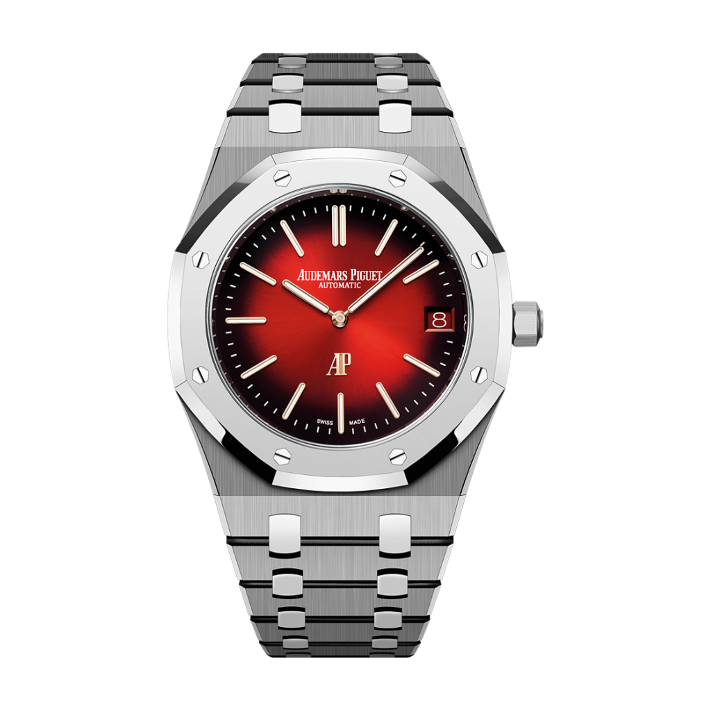 Audemars Piguet Royal Oak Jumbo Extra-Thin 39 mm Burgundy  Dial Titanium Bracelet 16202XT.OO.1240XT.01 - WATCHXNYC