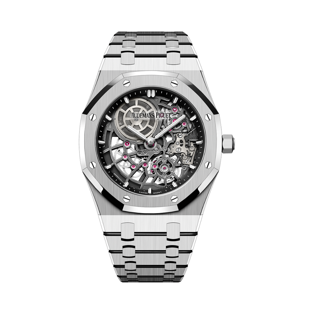 Audemars Piguet Royal Oak Jumbo Extra-Thin Openworked 39 mm Dark Grey Dial 18-Carat White Gold Bracelet 16204BC.OO.1240BC.01 - WATCHXNYC