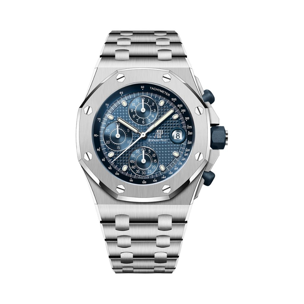 Audemars Piguet Royal Oak Offshore Selfwinding Chronograph 42 mm Blue Dial Stainless Steel Bracelet 26238ST.OO.2000ST.01 - WATCHXNYC