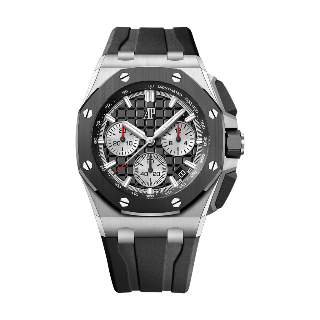 Audemars Piguet Royal Oak Offshore Selfwinding Chronograph 43 mm Black Dial Stainless Steel Rubber Strap 26420SO.OO.A002CA.01 - WATCHXNYC