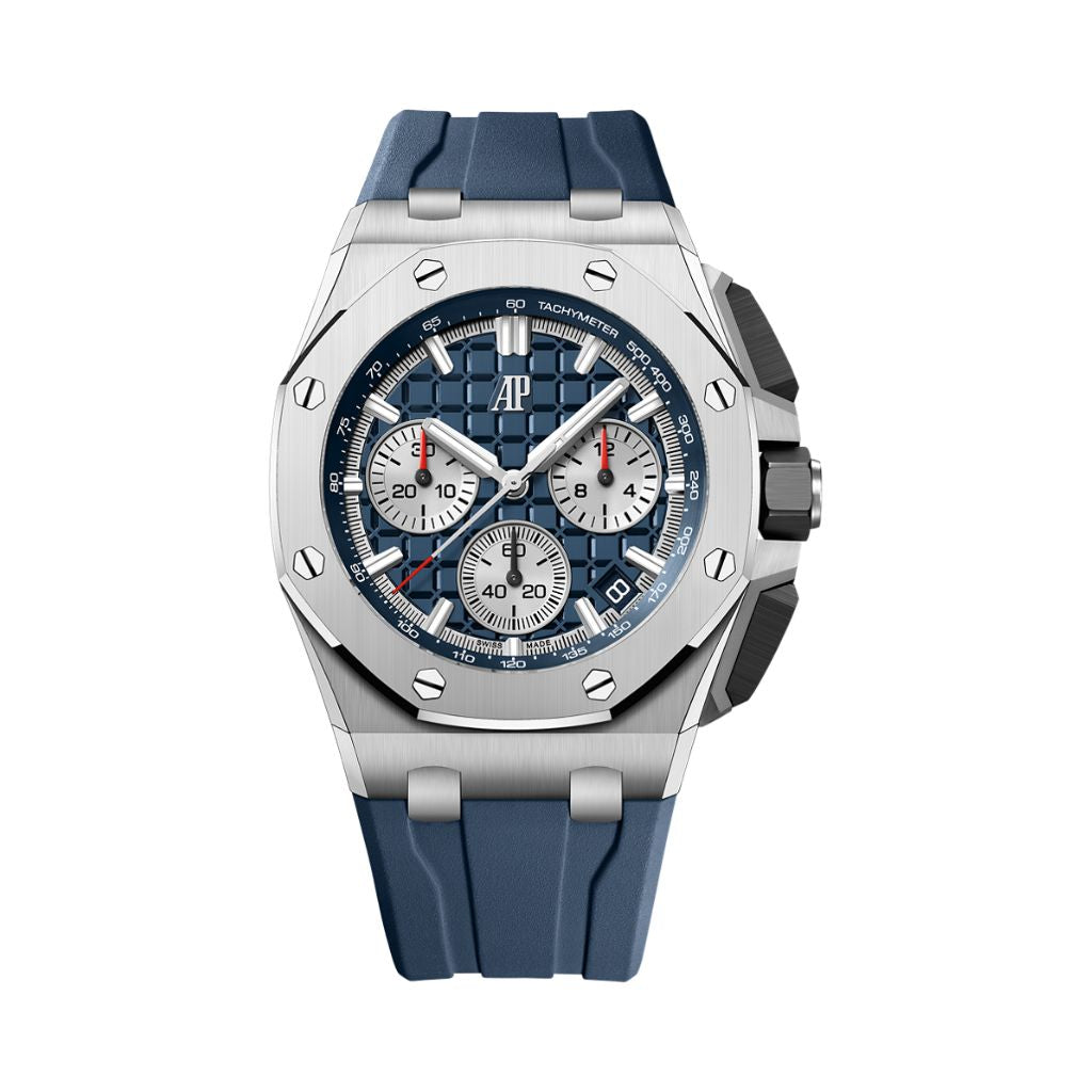 Audemars Piguet Royal Oak Offshore Selfwinding Chronograph 43 mm Blue Dial Titanium Rubber Strap 26420TI.OO.A027CA.01 - WATCHXNYC