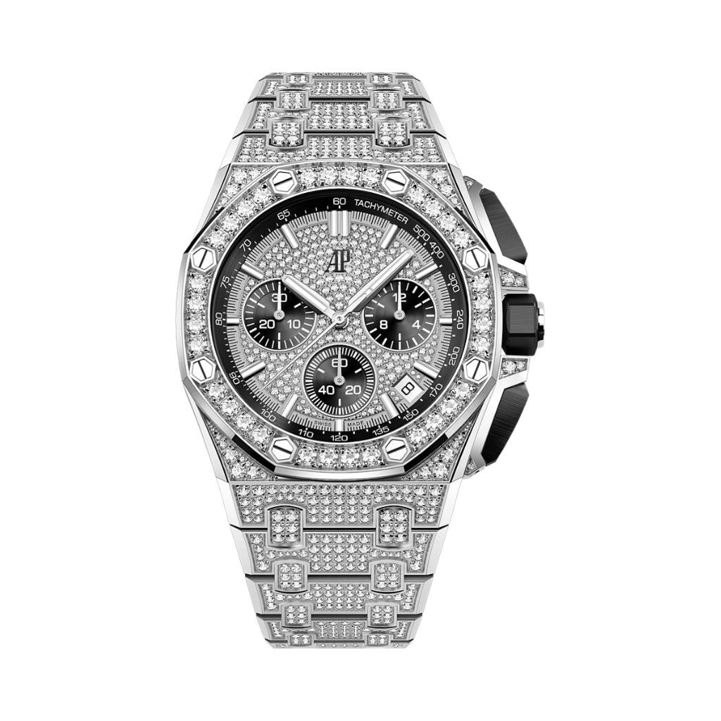 Audemars Piguet Royal Oak Offshore Selfwinding Chronograph 43 mm Diamond Paved Dial 18-Carat White Gold Bracelet 26423BC.ZZ.2100BC.01 - WATCHXNYC