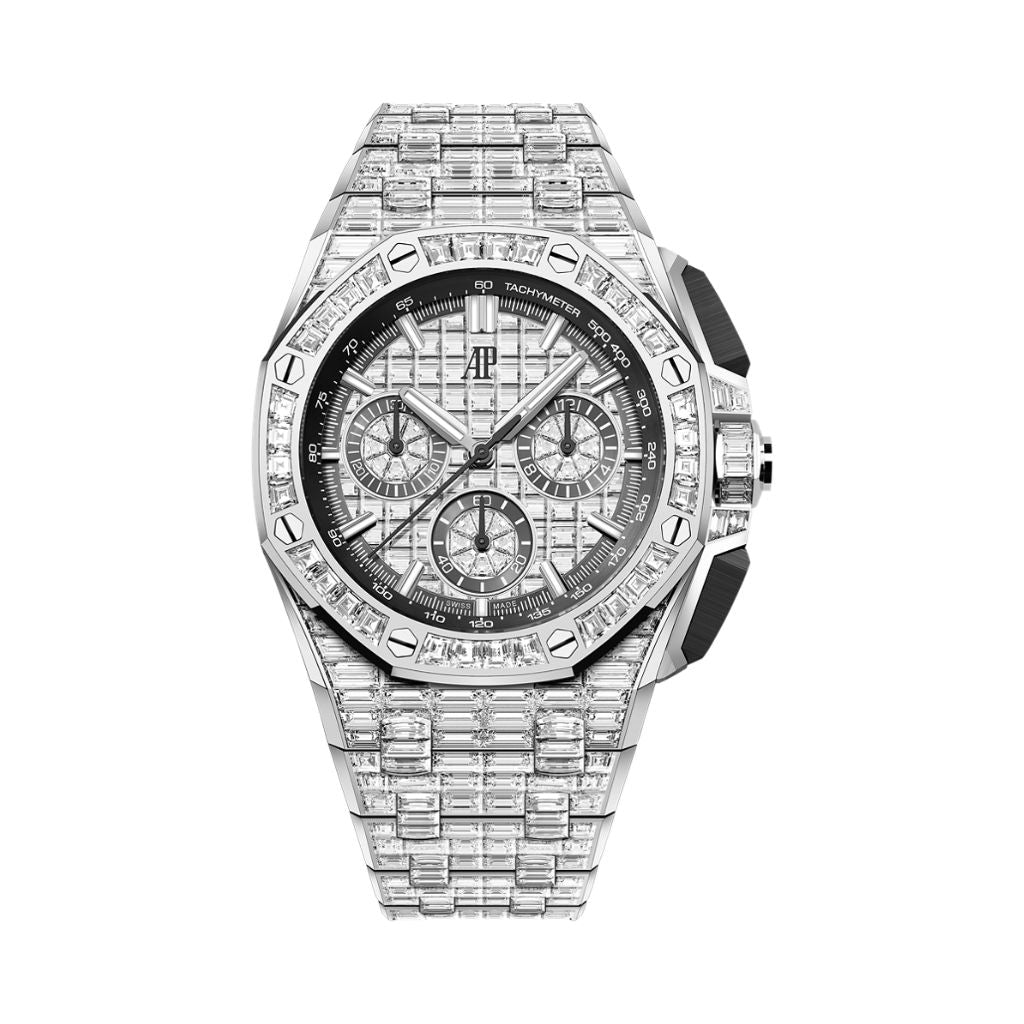 Audemars Piguet Royal Oak Offshore Selfwinding Chronograph 43 mm Diamond Paved Dial 18-Carat White Gold Bracelet 26425BC.ZZ.8045BC.01 - WATCHXNYC