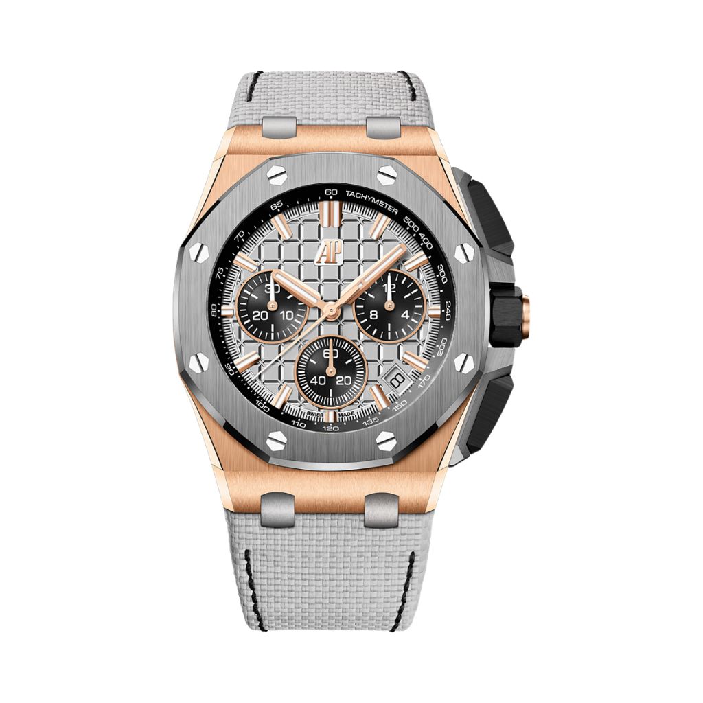 Audemars Piguet Royal Oak Offshore Selfwinding Chronograph 43 mm Grey Dial 18-Carat Pink Gold   Strap 26420OI.OO.A015VE.01 - WATCHXNYC