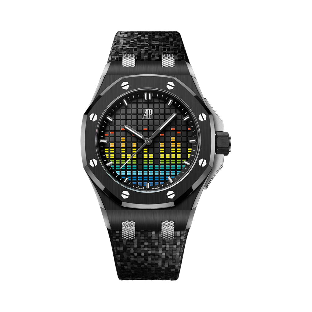 Audemars Piguet Royal Oak Offshore Selfwinding - Music Edition 37 mm Black Dial Ceramic Rubber Strap 77600CE.OO.A002CA.01 - WATCHXNYC