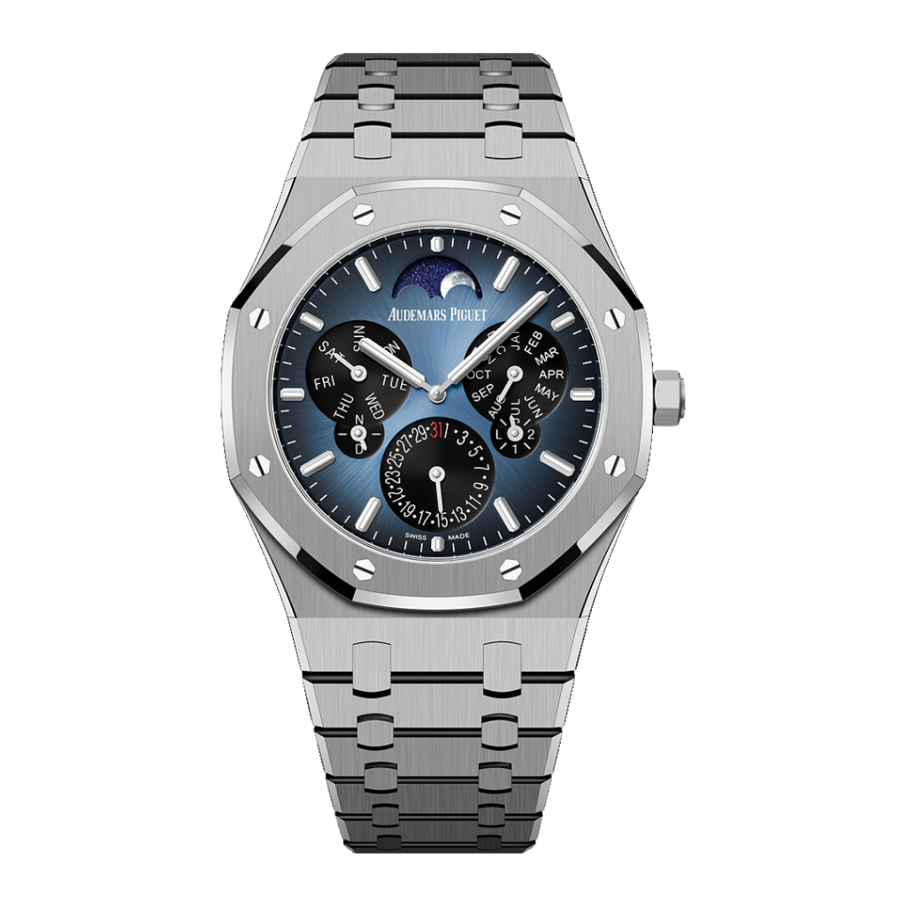 Audemars Piguet Royal Oak Perpetual Calendar Ultra-Thin 41 mm Blue  Dial Titanium Bracelet 26586TI.OO.1240TI.01 - WATCHXNYC