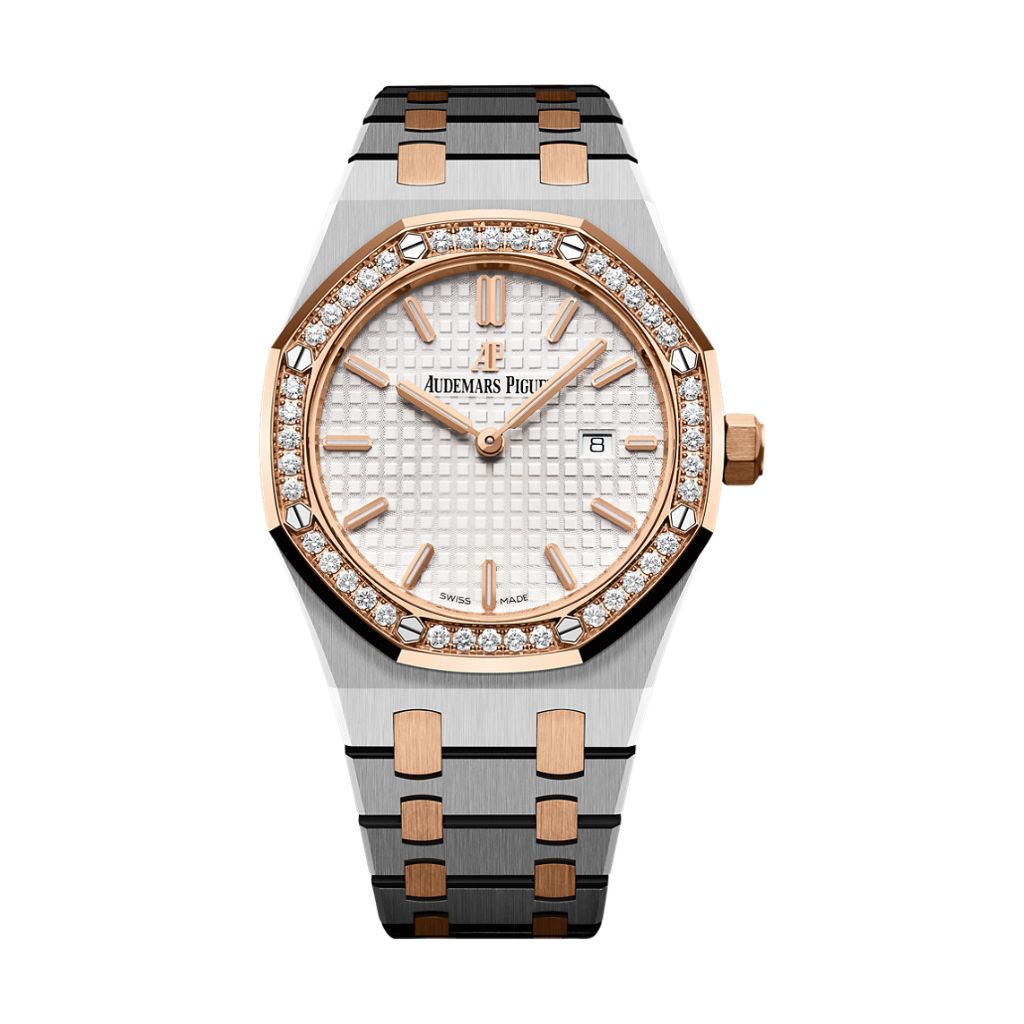 Audemars Piguet Royal Oak Quartz 33 mm Silver Dial with Diamonds Stainless Steel Bracelet 67651SR.ZZ.1261SR.01 - WATCHXNYC