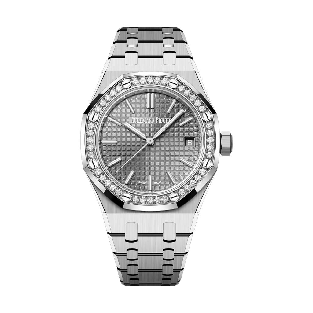 Audemars Piguet Royal Oak Selfwinding 37 mm Grey Dial with Diamonds Stainless Steel Bracelet 15551ST.ZZ.1356ST.06 - WATCHXNYC