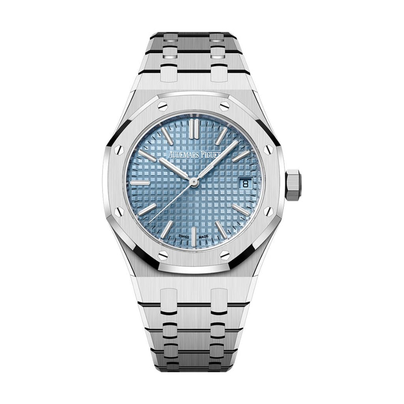 Audemars Piguet Royal Oak Reloj automático de 37 mm con esfera azul claro y brazalete de acero inoxidable 15550ST.OO.1356ST.08 