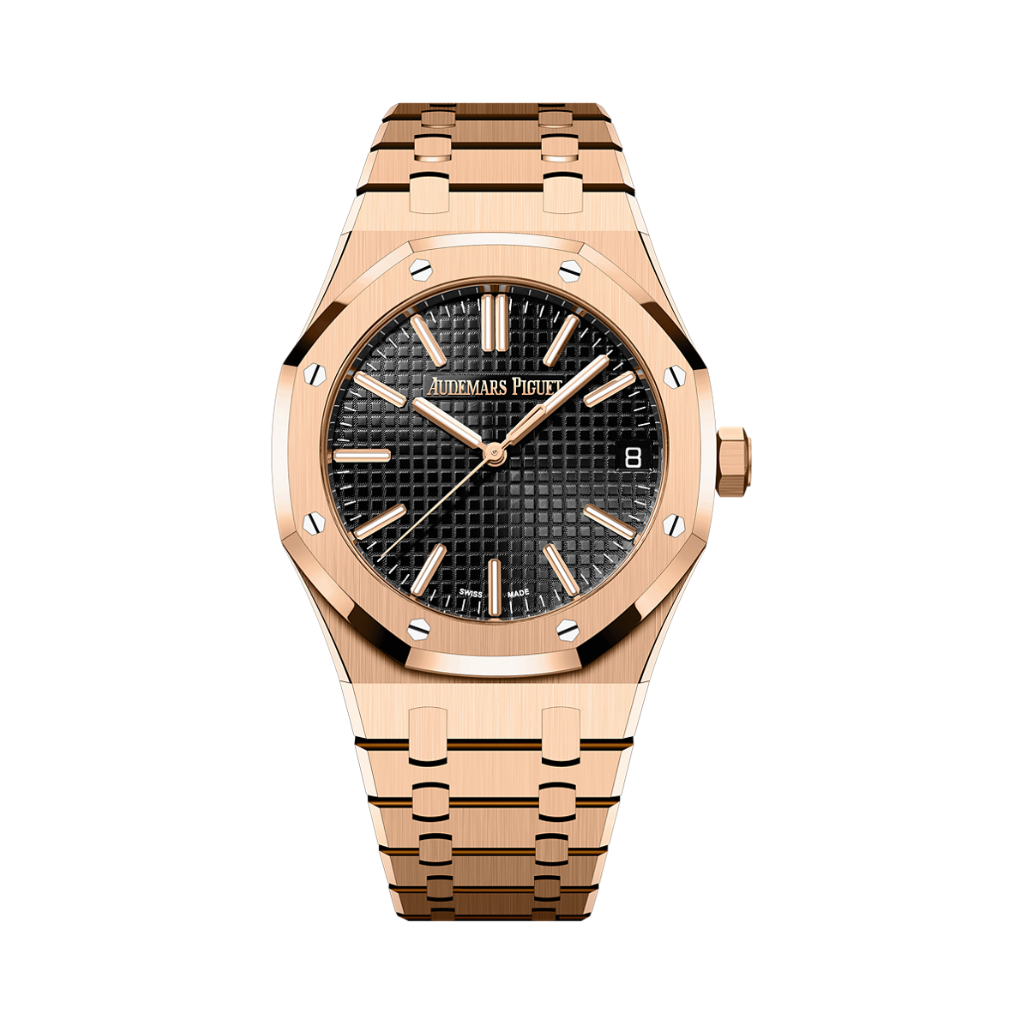 Audemars Piguet Royal Oak Selfwinding 41 mm Black Dial 18-Carat Pink Gold Bracelet 15510OR.OO.1320OR.04 - WATCHXNYC