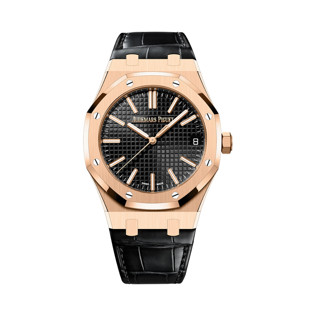 Audemars Piguet Royal Oak Selfwinding 41 mm Black Dial 18-Carat Pink Gold   Strap 15510OR.OO.D002CR.02 - WATCHXNYC