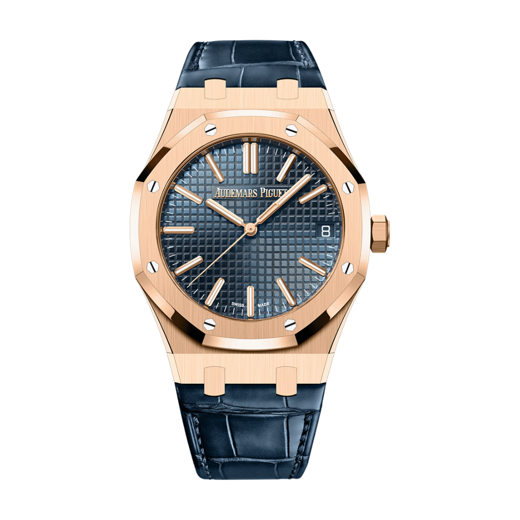 Audemars Piguet Royal Oak Selfwinding 41 mm Blue  Dial 18-Carat Pink Gold   Strap 15510OR.OO.D315CR.02 - WATCHXNYC