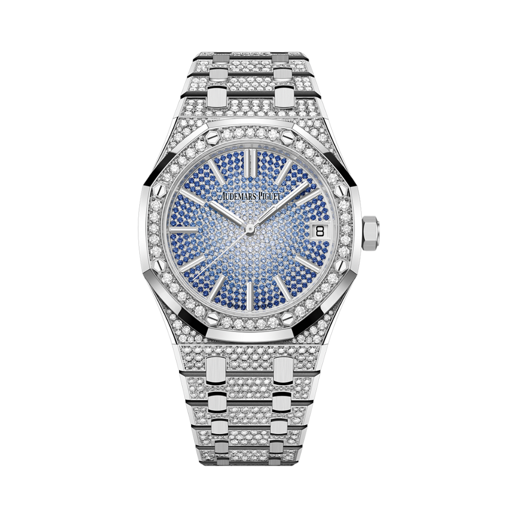Audemars Piguet Royal Oak Selfwinding "50th Anniversary" 41 mm Diamond Paved Dial 18-Carat White Gold Bracelet 15512BC.ZZ.1322BC.01 - WATCHXNYC