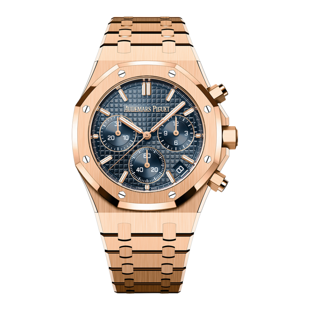 Audemars Piguet Royal Oak Selfwinding Chronograph 41 mm Blue  Dial 18-Carat Pink Gold Bracelet 26240OR.OO.1320OR.05 - WATCHXNYC